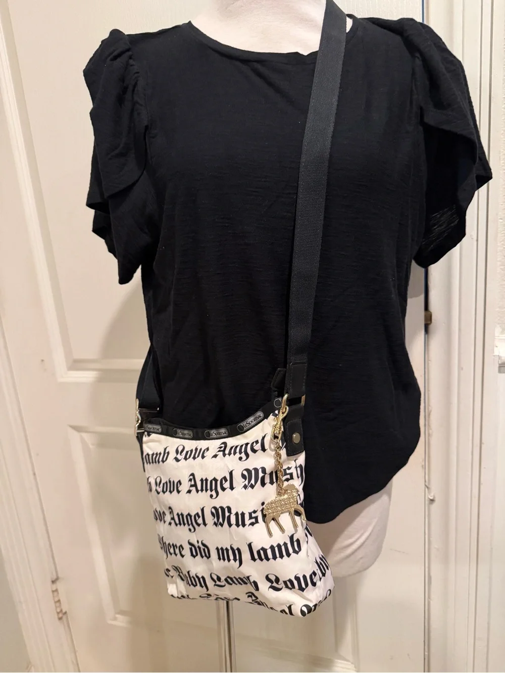 LeSportsac Black-and-Red Gwen Stefani Labeled Bag